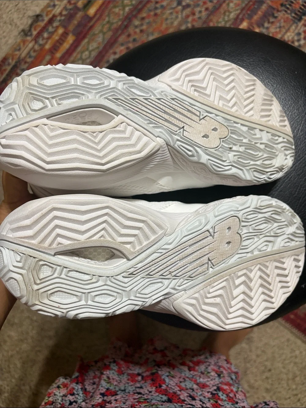 New Balance Women's White and Cream basketball Athletic Sneakers Unisex.